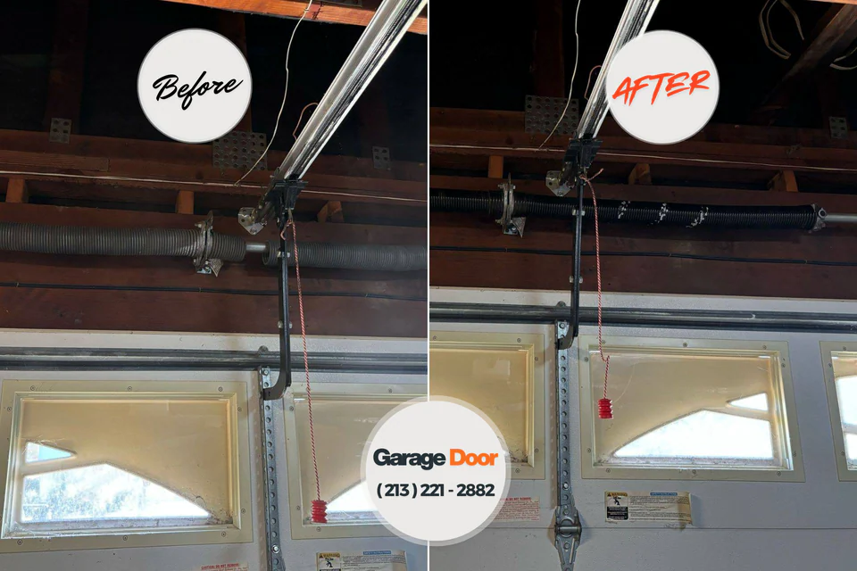Before and after: garage door repair Hampden-Sydney, VA
